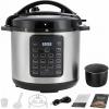 imageHealSmart 24in1 Electric Pressure Cooker 63 Quart NonStick Stainless Steel Multi Cooker for Slow Cooking Yogurt Maker Steam Rice Bake Dishwasher Safe Silver8 Quarts