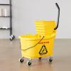 imageHealSmart 38Quart Commercial Mop Bucket with SidePress Wringer amp Wheels  MultiFunctional Storage High Efficiency Dehydration AntiSplash Design for Floor Cleaning in Offices Malls Yellow36L
