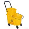 imageHealSmart 38Quart Commercial Mop Bucket with SidePress Wringer amp Wheels  MultiFunctional Storage High Efficiency Dehydration AntiSplash Design for Floor Cleaning in Offices Malls Yellow28L
