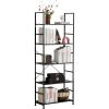 imageHealSmart 4 Tier Bookshelf Ladder Shelf Free Standing Book Shelf Home Office Bookcase Shelf Storage Organizer for Bedroom Living Room Bathroom Office Balcony BrownBlack