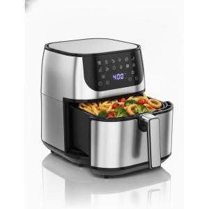 imageHealSmart 10in1 Air Fryer Oven 126Qt Convection Oven with Visible Window Rotisserie amp Grill FamilySize Airfryer with Visible Window for Healthy CookingSilver85QT