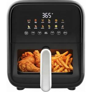 imageHealSmart 10in1 Air Fryer Oven 126Qt Convection Oven with Visible Window Rotisserie amp Grill FamilySize Airfryer with Visible Window for Healthy CookingBlack75QT