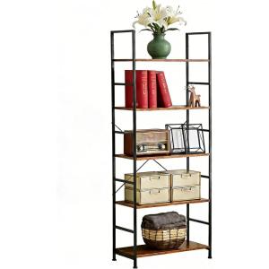 imageHealSmart 4 Tier Bookshelf Ladder Shelf Free Standing Book Shelf Home Office Bookcase Shelf Storage Organizer for Bedroom Living Room Bathroom Office Balcony BrownClassic Black