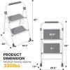 image2Step Folding Step Ladder 330 lbs HeavyDuty Metal Step Stool with AntiSlip Pedals amp Safety Handgrip Portable Small Ladder for Kitchen Garage Home amp Indoor Use  GreyGray