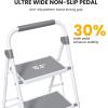 image2Step Folding Step Ladder 330 lbs HeavyDuty Metal Step Stool with AntiSlip Pedals amp Safety Handgrip Portable Small Ladder for Kitchen Garage Home amp Indoor Use  GreyGray