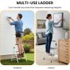 image2Step Folding Step Ladder 330 lbs HeavyDuty Metal Step Stool with AntiSlip Pedals amp Safety Handgrip Portable Small Ladder for Kitchen Garage Home amp Indoor Use  GreyGray