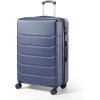 imageHealSmart 28 Expandable Hard Shell Carry On Luggage with Spinner Wheels amp TSA Lock ABS Lightweight Rolling Suitcase BlackBlueD