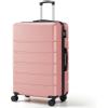 imageHealSmart 28 Expandable Hard Shell Carry On Luggage with Spinner Wheels amp TSA Lock ABS Lightweight Rolling Suitcase BlackPinkD