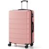 imageHealSmart 28 Expandable Hard Shell Carry On Luggage with Spinner Wheels amp TSA Lock ABS Lightweight Rolling Suitcase BlackPinkD