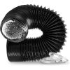 imageHealSmart Dryer Vent Hose 6 Insulated Flexible 8FT Long Duct with 2 Clamps HeavyDuty ThreeLayer Protection for Heating Cooling HVAC Ventilation SilverBlack