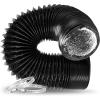 imageHealSmart Dryer Vent Hose 6 Insulated Flexible 8FT Long Duct with 2 Clamps HeavyDuty ThreeLayer Protection for Heating Cooling HVAC Ventilation SilverBlack