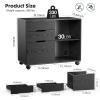 imageHealsmart Heavy Duty Mobile File Cabinet with 3 Fabric Drawers Rolling Printer Stand with Back Support amp Open Shelf Multifunctional Storage Organizer for Home Office WhiteBlack