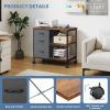 imageHealsmart Heavy Duty Mobile File Cabinet with 3 Fabric Drawers Rolling Printer Stand with Back Support amp Open Shelf Multifunctional Storage Organizer for Home Office WhiteBrown