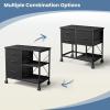 imageHealsmart Heavy Duty Mobile File Cabinet with 3 Fabric Drawers Rolling Printer Stand with Back Support amp Open Shelf Multifunctional Storage Organizer for Home Office WhiteBlack