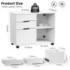 imageHealsmart Heavy Duty Mobile File Cabinet with 3 Fabric Drawers Rolling Printer Stand with Back Support amp Open Shelf Multifunctional Storage Organizer for Home Office WhiteWhite