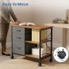 imageHealsmart Heavy Duty Mobile File Cabinet with 3 Fabric Drawers Rolling Printer Stand with Back Support amp Open Shelf Multifunctional Storage Organizer for Home Office WhiteBrown