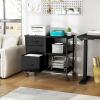 imageHealsmart Heavy Duty Mobile File Cabinet with 3 Fabric Drawers Rolling Printer Stand with Back Support amp Open Shelf Multifunctional Storage Organizer for Home Office WhiteBlack