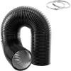 imageHealSmart Dryer Vent Hose 6 Insulated Flexible 8FT Long Duct with 2 Clamps HeavyDuty ThreeLayer Protection for Heating Cooling HVAC Ventilation SilverBlack