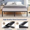 imageHealSmart 12 Inch Twin Wood Bed Frame Wooden Platform Bed with Support Slats Heavy Duty Bed Frame Twin Size Storage Space Under The Bed Frame Bed Natural PineBlack