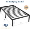 imageHealSmart 12 Inch Twin Wood Bed Frame Wooden Platform Bed with Support Slats Heavy Duty Bed Frame Twin Size Storage Space Under The Bed Frame Bed Natural PineBlack