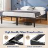 imageHealSmart 12 Inch Twin Wood Bed Frame Wooden Platform Bed with Support Slats Heavy Duty Bed Frame Twin Size Storage Space Under The Bed Frame Bed Natural PineBlack