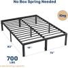 imageHealSmart 12 Inch Twin Wood Bed Frame Wooden Platform Bed with Support Slats Heavy Duty Bed Frame Twin Size Storage Space Under The Bed Frame Bed Natural PineBlack