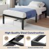 imageHealSmart 12 Inch Twin Wood Bed Frame Wooden Platform Bed with Support Slats Heavy Duty Bed Frame Twin Size Storage Space Under The Bed Frame Bed Natural PineBlack