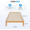 imageHealSmart 12 Inch Twin Wood Bed Frame Wooden Platform Bed with Support Slats Heavy Duty Bed Frame Twin Size Storage Space Under The Bed Frame Bed Natural PineNatural Pine