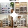 imageHealSmart 15Pack Large Shoe Storage Boxes Stackable Plastic Shoe Organizer with Lids Large Shoe Rack amp Storage Containers for Closet Under Bed Entryway BlackWhite