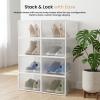 imageHealSmart 15Pack Large Shoe Storage Boxes Stackable Plastic Shoe Organizer with Lids Large Shoe Rack amp Storage Containers for Closet Under Bed Entryway BlackWhite