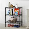 imageHealSmart 3Tier Heavy Duty Storage Shelves 750Lb Capacity 2402 D x 1378 W x 3198 H Shelving Unit for Pantry Garage Laundry and Kitchen BlackBlack