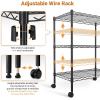 imageHealSmart 3Tier Heavy Duty Storage Shelves 750Lb Capacity 2402 D x 1378 W x 3198 H Shelving Unit for Pantry Garage Laundry and Kitchen BlackBlack