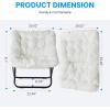 imageHealSmart Large Saucer Chair for Adults Oversized Folding FauxFur Metal Lounge Chair Foldable Comfortable Chairs Plush Lounge Seating Ideal for Living Room Bedroom Dorm Rooms WhiteWhite