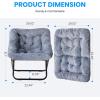 imageHealSmart Large Saucer Chair for Adults Oversized Folding FauxFur Metal Lounge Chair Foldable Comfortable Chairs Plush Lounge Seating Ideal for Living Room Bedroom Dorm Rooms WhiteGrey