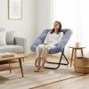 imageHealSmart Large Saucer Chair for Adults Oversized Folding FauxFur Metal Lounge Chair Foldable Comfortable Chairs Plush Lounge Seating Ideal for Living Room Bedroom Dorm Rooms WhiteGrey