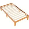 imageHealSmart 12 Inch Twin Wood Bed Frame Wooden Platform Bed with Support Slats Heavy Duty Bed Frame Twin Size Storage Space Under The Bed Frame Bed Natural PineNatural Pine
