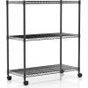 imageHealSmart 3Tier Heavy Duty Storage Shelves 750Lb Capacity 2402 D x 1378 W x 3198 H Shelving Unit for Pantry Garage Laundry and Kitchen BlackBlack
