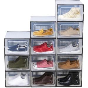 imageHealSmart 15Pack Large Shoe Storage Boxes Stackable Plastic Shoe Organizer with Lids Large Shoe Rack amp Storage Containers for Closet Under Bed Entryway BlackBlack